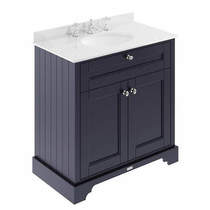 Old london furniture vanity unit, basin & white marble 800mm (blue, 3th).