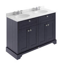 Old London Furniture Vanity Unit With 2 Basins & Grey Marble (Blue, 3TH).