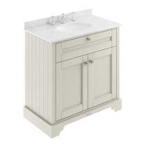 Old London Furniture Vanity Unit, Basin & White Marble 800mm (Sand, 3TH).