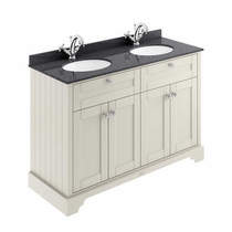 Old London Furniture Vanity Unit With 2 Basins & Black Marble (Sand, 1TH).