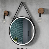 Nuie Furniture Round Illuminated Mirror (600mm, Black).