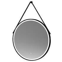 Nuie Furniture Round Illuminated Mirror (800mm, Black).