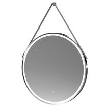 Nuie Furniture Round Illuminated Mirror (800mm, Chrome).