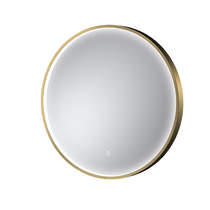 Nuie Furniture Round Illuminated Mirror (600mm, Br Brass).