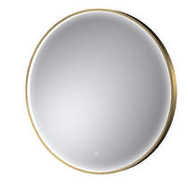 Nuie Furniture Round Illuminated Mirror (800mm, Br Brass).