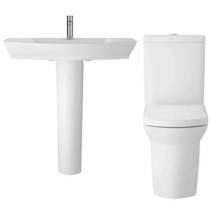 Hudson Reed Ceramics Maya Flush Toilet With 850mm Basin & Full Ped.