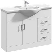 Italia Furniture Vanity Unit & Ceramic Basin Type 1 (1060mm, White).