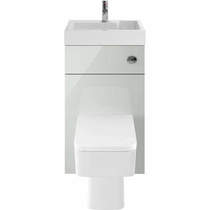 Nuie Furniture 2 In 1 BTW Unit With Basin & Cistern 500mm (Gloss Grey Mist).