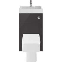 Nuie Furniture 2 In 1 BTW Unit With Basin & Cistern 500mm (Gloss Grey).