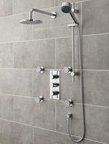 Nuie Quest Quest Thermostatic Shower Valve With Head, Slide Rail & Jets.