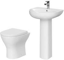Premier Saffron Bathroom Suite With BTW Pan, Basin & Full Pedestal.