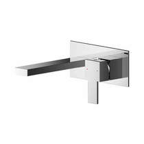 Nuie Sanford Wall Mounted Basin Mixer Tap With Blackplate (Chrome).