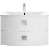 HR Sarenna Wall Hung Vanity Unit With 2 Drawers (700mm, Moon White).