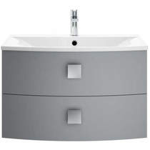 HR Sarenna Wall Hung Vanity Unit With 2 Drawers (700mm, Dove Grey).
