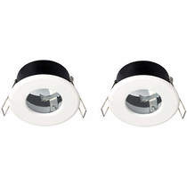 Hudson Reed Lighting 2 x Designer Shower Spot Light Fittings (White, 240V).