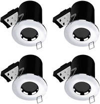 Hudson Reed Lighting 4 x Fire & Acoustic Spot Light & W White LED Lamp (Chrome