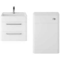 Hudson Reed Solar Wall Hung 600mm Vanity Unit & BTW Pack (Pure White).