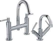 Hudson Reed Tec Basin Mixer & Bath Filler Tap Set (Chrome).