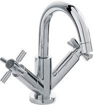 Hudson Reed Tec Basin Tap With Small Spout, Waste & Cross Handles.