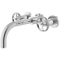 HR Revolution Wall Mounted Basin Mixer Tap With Industrial Handles.