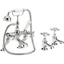 Hudson Reed Topaz Basin & BSM Tap Pack With X-Heads (White & Chrome).