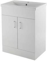 Premier Eden Vanity Unit With Doors & Basin (White). 600x800mm.