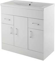 Premier Eden Vanity Unit With Doors & Basin (White). 800x800mm.