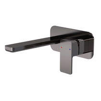 Nuie Windon Wall Mounted Basin Mixer Tap With Blackplate (Gun Metal).