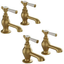 Vado Axbridge Basin & Bath Tap Pack With Lever Handles (Brushed Brass).