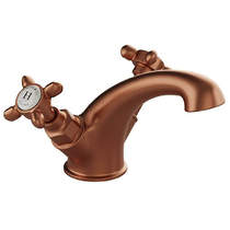 Vado Axbridge Mono Basin Mixer Tap With Crosshead Handles (Brushed Bronze).
