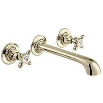 Vado Axbridge Wall-Mounted Basin Mixer Tap With Crosshead Handles (Bright Nickel, 3TH).