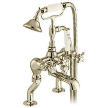 Vado Axbridge Bath Shower Mixer Tap With Crosshead Handles (Bright Nickel).
