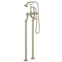 Vado Axbridge Freestanding Bath Shower Mixer Tap With Crosshead Handles (Brushed Nickel).