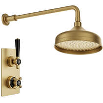 Vado Axbridge Thermostatic Shower Valve With Fixed Head & Arm (Brushed Brass).