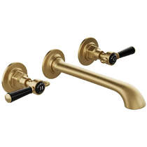 Vado Axbridge Wall-Mounted Basin Mixer Tap With Lever Handles (Brushed Brass, 3TH).