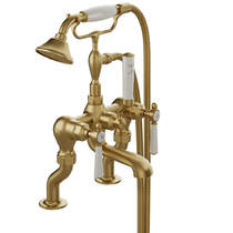 Vado Axbridge Bath Shower Mixer Tap With Lever Handles (Brushed Brass).