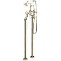 Vado Axbridge Freestanding Bath Shower Mixer Tap With Lever Handles (Bright Nickel).