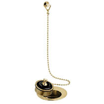 Vado Axbridge Basin Waste With Ceramic Plug & Chain (Brushed Brass & Back).