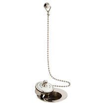 Vado Axbridge Basin Waste With Ceramic Plug & Chain (Bright Nickel & White).