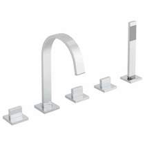 Vado Geo 5 Hole Bath Shower Mixer Tap (Chrome).