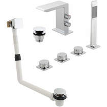 Vado Omika 4 Hole Bath Shower Mixer Tap With Bath Filler Waste & Basin Tap.