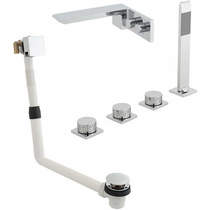 Vado Omika 4 Hole Bath Shower Mixer Tap With Bath Filler Waste & Basin Tap.