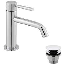 Vado Origins Slimline Mono Basin Mixer Tap With Knurled Accents & Waste (Chrome).