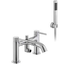 Vado Origins Bath Shower Mixer Tap With Knurled Accents (Chrome).