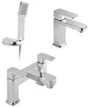 Vado Phase Basin Mixer & Bath Shower Mixer Tap Pack With Shower Kit.