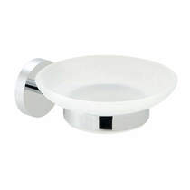 Vado Space Frosted Glass Soap Dish & Holder (Chrome).