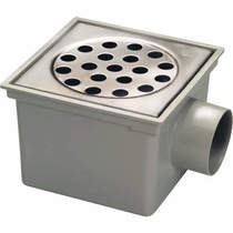 VDB Bucket Drains ABS Drain 200x200mm (Brushed Stainless Steel Grate).
