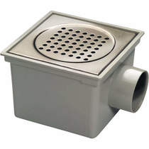 VDb bucket drains abs drain 200x200mm (brushed stainless steel grate).