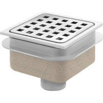 VDB Shower Drains ABS Plastic Shower Drain 100x100mm (Steel Grate).