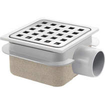 VDB Shower Drains ABS Plastic Shower Drain 100x100mm (Steel Grate).